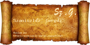 Szaniszló Gergő névjegykártya