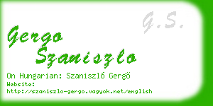 gergo szaniszlo business card